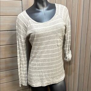 Striped Cream Long Sleeve Top